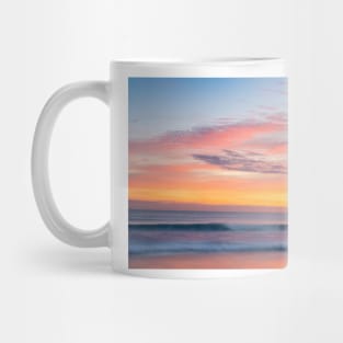 Brilliant summer sunrise along  beach with sea view and sweeping colorful cloud formations Mug